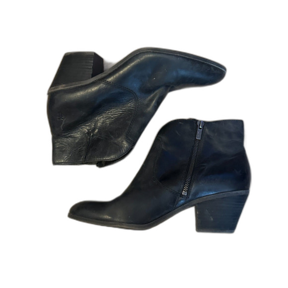 FRYE Jennifer Women Black Leather Almond Toe Ankle Booties 3471729 - Picture 1 of 8